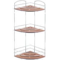 Полка для ванной Tekno-tel BK075 21x21 см, угловая, тройная, хром