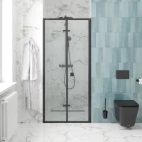 Душевая дверь Ceruttispa Bella D91B 90 см, профиль черный матовый, стекло прозрачное