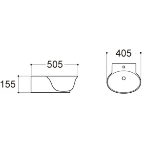 Изображение товара раковина aquatek классик aq5040-00 40,5x50,5 см, белый