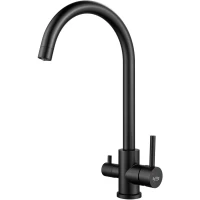 Смеситель для кухни Raffine F108H с подключением к фильтру, черный матовый