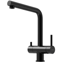 Смеситель для кухни Sancos Spin SC4015MB с подключением к фильтру, выдвижным изливом, черный матовый
