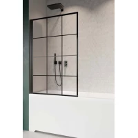 Шторка на ванну Radaway Nes Black PNJ I 100 Left Factory 10011100-54-55L 100 см L, профиль черный матовый, стекло прозрачное