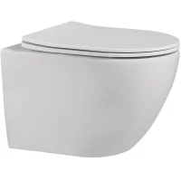 Унитаз подвесной Abber Bequem AC1100MW безободковый, с сиденьем микролифт, белый матовый