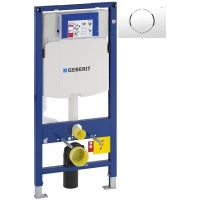 Инсталляция для унитаза Geberit Duofix Sigma 10 111.300.00.5 + 111.815.00.1 + 115.758.KJ.5 с кнопкой смыва, белый/хром/белый