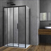 Душевой уголок Vincea Soft VSR-3SO9013CLB 130x90 см, профиль черный матовый, стекло прозрачное