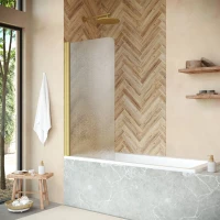 Шторка на ванну Vegas Glass EV NOVO 60 03 02 L 61 см L, профиль золотой матовый, стекло шиншилла