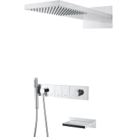 Душевой комплект Boheme Zodiac 132-2-CR 230 мм, со смесителем, хром