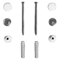 Комплект вертикальных крепежей для унитаза/биде с колпачками цвета хром и белый Simas F90cr/bi