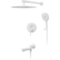 Душевой комплект Hansberge Nordic H6099WW 300 мм, со смесителем, белый