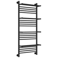 Полотенцесушитель водяной 1200x500 черный матовый Сунержа Богема с полкой+ 31-0224-1250
