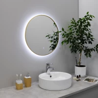 Зеркало Fixsen FX-1070G 70x70 см, с LED-подсветкой, сенсорным выключателем, диммером, золотой матовый