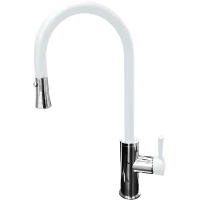 Смеситель для кухни GranFest 7652 с выдвижным изливом, иней