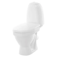 Унитаз-компакт Sanita Виктория эконом WC.CC/Victoria/1-P/WHT.G/S1 косой выпуск, с сиденьем полипропилен, белый