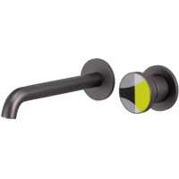 Смеситель для раковины Bronze De Luxe OMG! 9007GM-Y встраиваемый, графит матовый/желтый