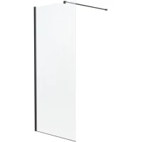 Душевая перегородка Knotlor Velum WI090CG1GM 90 см, профиль вороненая сталь, стекло рифленое