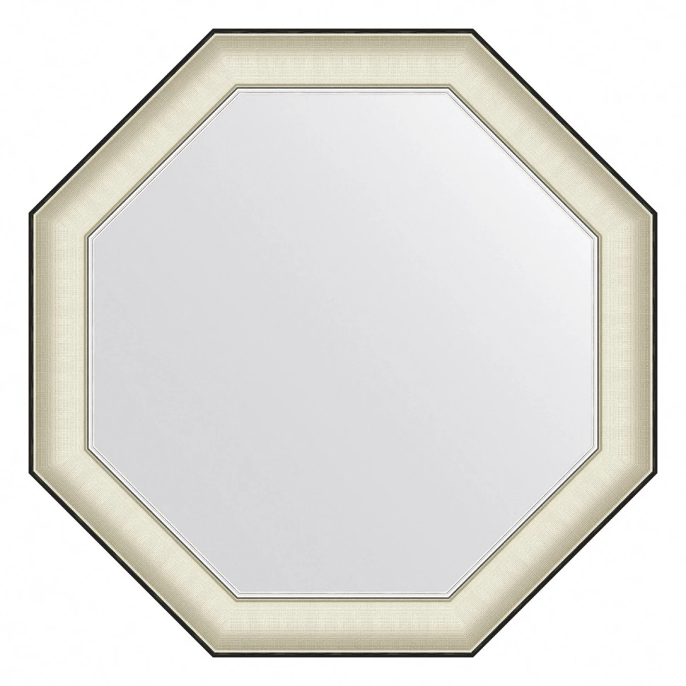 Зеркало 54x54 см белая кожа с хромом Evoform Octagon BY 7439 зеркало 78x138 см белая кожа с хромом evoform definite by 7634