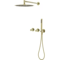 Душевой комплект Vincea Aura VSFW-6AU1BG 300 мм, со смесителем, золотой матовый