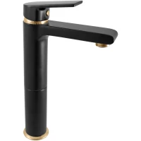 Смеситель для раковины Rav Slezak Colorado CO130.5CMATZ без донного клапана, золотой/черный матовый