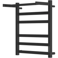 Полотенцесушитель электрический Point Меркурий с полкой П5 PN83856PB 600x530, диммер правый, черный матовый