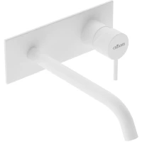 Смеситель для раковины Cezares Leaf LEAF-BLI1-L-BIO CoolStart, встраиваемый, с донным клапаном, белый матовый