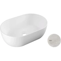 Раковина-чаша Alice Unica Carrara 32120185 55x35 см, накладная, белый мрамор