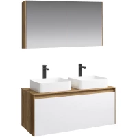 Комплект мебели дуб балтийский/белый глянец 120 см Aqwella 5 Stars Mobi MOB0112DB + MOB0712W + 4640021064269 + 4640021064269 + MOB0412 + MOB0717DB