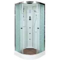 Душевая кабина 90x90x220 см Deto EM1590GM+EL матовое с прозрачным узором