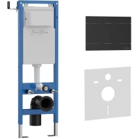 Инсталляция для унитаза Iberica Blanca Silencio Mini Inox-R IB.001M.015.04 с кнопкой смыва, черный матовый