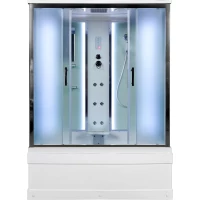 Душевая кабина 150x85x220 см Deto EM4515LED+GM матовое