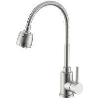 Смеситель для кухни Splenka S201.47.05 с гибким изливом, сатин