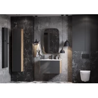 Комплект мебели графит софт/дуб веллингтон 75 см Акватон Сохо 1A258101AJA00 + 1WH501619 + 1A258302AJA0R