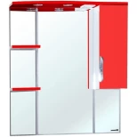 Изображение товара зеркальный шкаф 75x100 см красный глянец/белый глянец r bellezza лагуна 4612112001033