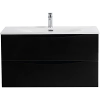 Тумба под раковину BelBagno Marino Nero Lucido MARINO-CER-N-900-2C-SO-NL-P 89,6 см, подвесная, черный глянец