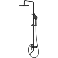 Душевая система Milardo Stripe STRBL5FM06 250 мм, со смесителем, черный матовый