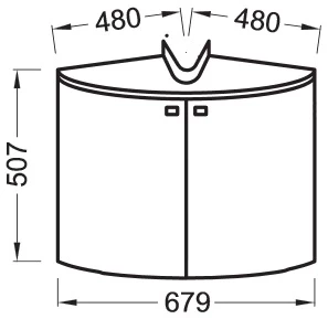 Изображение товара угловая тумба серый антрацит глянец 67,9 см jacob delafon odeon up eb864-442