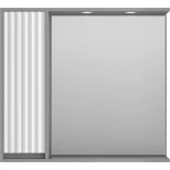 Изображение товара зеркальный шкаф brevita balaton bal-04090-01-01л 88,2x80 см l, с подсветкой, выключателем, белый матовый/серый матовый