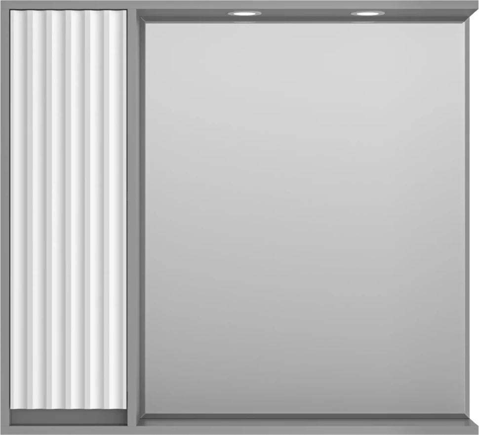 Зеркальный шкаф Brevita Balaton BAL-04090-01-01Л 88,2x80 см L, с подсветкой, выключателем, белый матовый/серый матовый