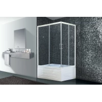 Душевой уголок с поддоном Royal Bath RB8100BP-T-L 100x80 см L, профиль белый, стекло прозрачное