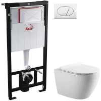 Комплект подвесной унитаз Art&Max Bianchi AM9311CHR/SC + система инсталляции AlcaPlast AM101/11203:1RUSSETM71