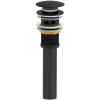 Донный клапан для раковины Wonzon & Woghand WW-88SS03-MB с переливом, черный матовый