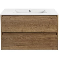 Тумба с раковиной дуб табачный 81,5 см Vincea Gio VMC-2G800TO + VBS-13980