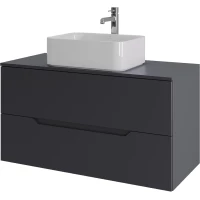 Тумба с раковиной Orange Line Li-100TugMDF+B02-460W 100,4 см, подвесная, со столешницей, графит матовый