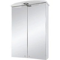 Зеркальный шкаф Misty Мимоза Э-Мим04050-01Сп 52x72 см, с подсветкой, выключателем, белый глянец