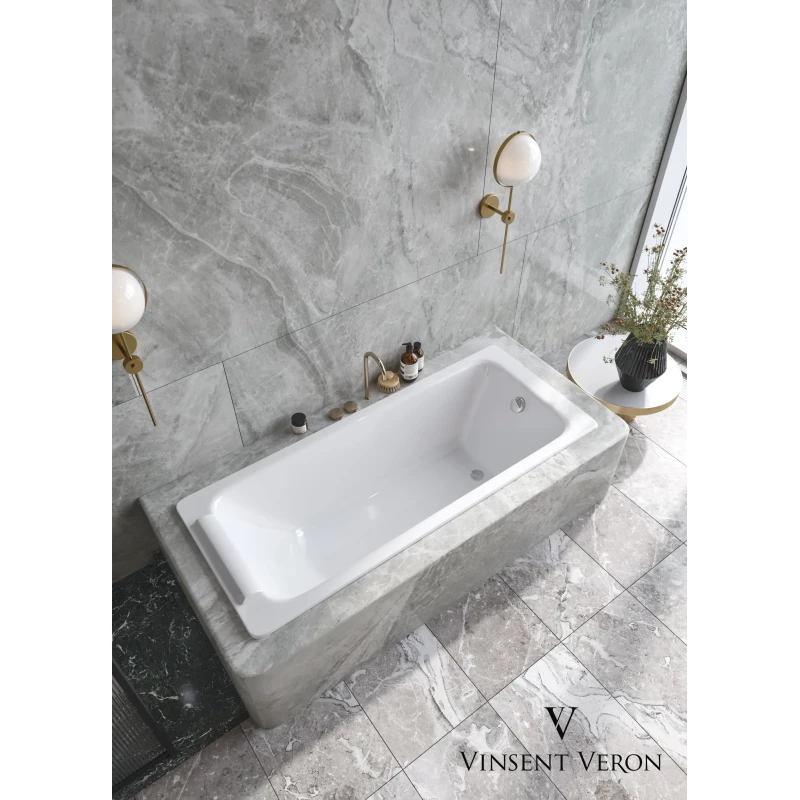 Чугунная ванна 170x70 см с отверстиями для ручек Vinsent Veron Italon VIT1707045H