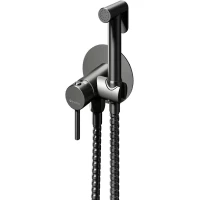 Гигиенический душ Knotlor Dew FHS01C1GM со смесителем, вороненая сталь