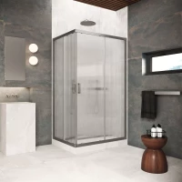 Душевой уголок Vegas Glass ZA-F Protec 95*90 11 Moru 95x90 см, профиль оружейная сталь, стекло рифленое