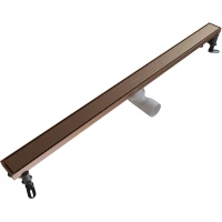 Душевой трап (лоток) Knotlor Terra SDRW0900RB 90 см, с решеткой, 2 в 1 под плитку, бронза матовая