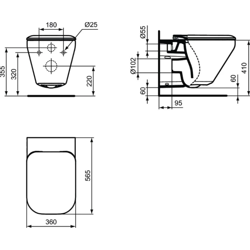 Унитаз подвесной с сиденьем микролифт Ideal Standard Tonic II AquaBlade K316701