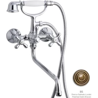 Смеситель для ванны Emmevi Deco Classic 12011CM35/BR универсальный, с душевым гарнитуром, бронза