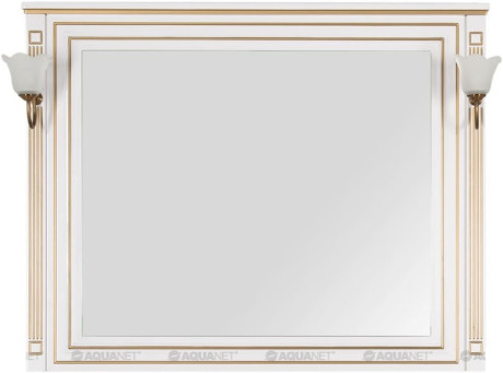 Зеркало 120х96,3 см белый золотая патина Aquanet Паола 00186105